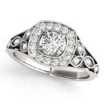 Vintage Engagement Ring, Round Shape, in Platinum - 84830