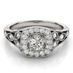 Vintage Engagement Ring, Round Shape, in Platinum - 84830