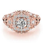 Vintage Engagement Ring, Round Shape, in Rose Gold - 84836