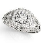 Vintage Engagement Ring, Round Shape, in White Gold - 84836