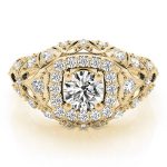 Vintage Engagement Ring, Round Shape, in Yellow Gold - 84836