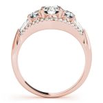 Side Stone Engagement Ring, Round Shape, in Rose Gold - 84837