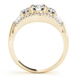 Side Stone Engagement Ring, Round Shape, in Yellow Gold - 84837