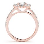 Halo Engagement Ring, Round Shape, in Rose Gold - 84838