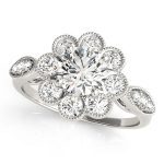 Vintage Engagement Ring, Round Shape, in White Gold - 84841