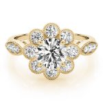 Vintage Engagement Ring, Round Shape, in Yellow Gold - 84841