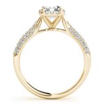 Multirow Engagement Ring, Side Stone Style, Emerald Shape, in Yellow Gold - 51012