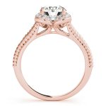 Halo Engagement Ring, Round Shape, in Rose Gold - 50966