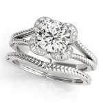 Halo Engagement Ring, Round Shape, in Sterling Silver - 50966