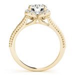 Halo Engagement Ring, Round Shape, in Yellow Gold - 50966