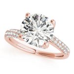 Pave Engagement Ring, Round Shape, in Rose Gold - 84816