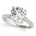 Pave Engagement Ring, Round Shape, in White Gold - 84816