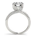 Pave Engagement Ring, Round Shape, in Sterling Silver - 84816