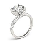 Pave Engagement Ring, Round Shape, in White Gold - 84816