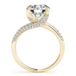 Pave Engagement Ring, Round Shape, in Yellow Gold - 84816