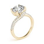 Pave Engagement Ring, Round Shape, in Yellow Gold - 84816