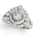 Vintage Engagement Ring, Round Shape, in White Gold - 84819