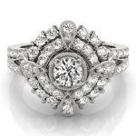 Vintage Engagement Ring, Round Shape, in White Gold - 84819