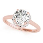 Halo Engagement Ring, Round Shape, in Rose Gold - 84820