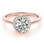 Halo Engagement Ring, Round Shape, in Rose Gold - 84820