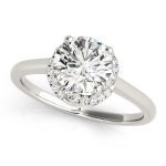 Halo Engagement Ring, Round Shape, in Sterling Silver - 84820