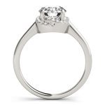 Halo Engagement Ring, Round Shape, in Sterling Silver - 84820