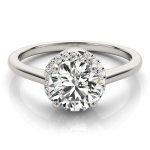 Halo Engagement Ring, Round Shape, in Sterling Silver - 84820