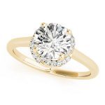 Halo Engagement Ring, Round Shape, in Yellow Gold - 84820