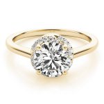 Halo Engagement Ring, Round Shape, in Yellow Gold - 84820