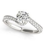 Vintage Engagement Ring, Round Shape, in White Gold - 84821