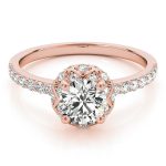 Vintage Engagement Ring, Round Shape, in Rose Gold - 51053