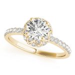 Vintage Engagement Ring, Round Shape, in Yellow Gold - 51053