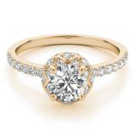 Vintage Engagement Ring, Round Shape, in Yellow Gold - 51053