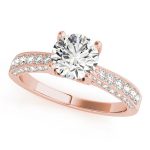 Vintage Engagement Ring, Round Shape, in Rose Gold - 51061