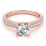 Vintage Engagement Ring, Round Shape, in Rose Gold - 51061