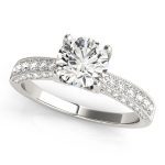 Vintage Engagement Ring, Round Shape, in White Gold - 51061