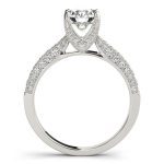 Vintage Engagement Ring, Round Shape, in White Gold - 51061