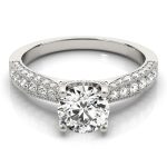 Vintage Engagement Ring, Round Shape, in Sterling Silver - 51061