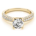 Vintage Engagement Ring, Round Shape, in Yellow Gold - 51061