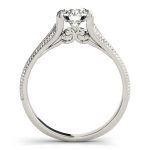 Vintage Engagement Ring, Round Shape, in Sterling Silver - 51066