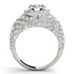 Fashion Engagement Ring, Halo Style, Round Shape, in Platinum - 84871