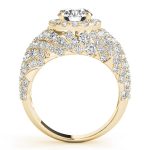 Fashion Engagement Ring, Halo Style, Round Shape, in Yellow Gold - 84871