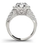 Fashion Engagement Ring, Halo Style, Round Shape, in Sterling Silver - 84872