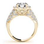 Fashion Engagement Ring, Halo Style, Round Shape, in Yellow Gold - 84872