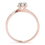 Side Stone Engagement Ring, Round Shape, in Rose Gold - 84881