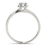 Side Stone Engagement Ring, Round Shape, in Sterling Silver - 84881