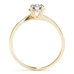 Side Stone Engagement Ring, Round Shape, in Yellow Gold - 84881