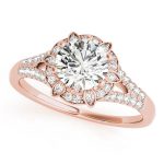 Vintage Engagement Ring, Round Shape, in Rose Gold - 84882