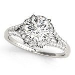 Vintage Engagement Ring, Round Shape, in White Gold - 84882