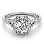 Vintage Engagement Ring, Round Shape, in White Gold - 84882